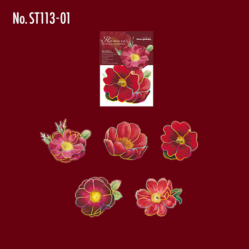 コラージュ 素材 シール 花 フラワー 薔薇 ローズ ジャンクジャーナル