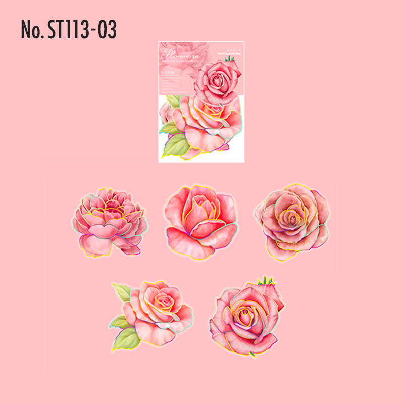 コラージュ 素材 シール 花 フラワー 薔薇 ローズ ジャンクジャーナル