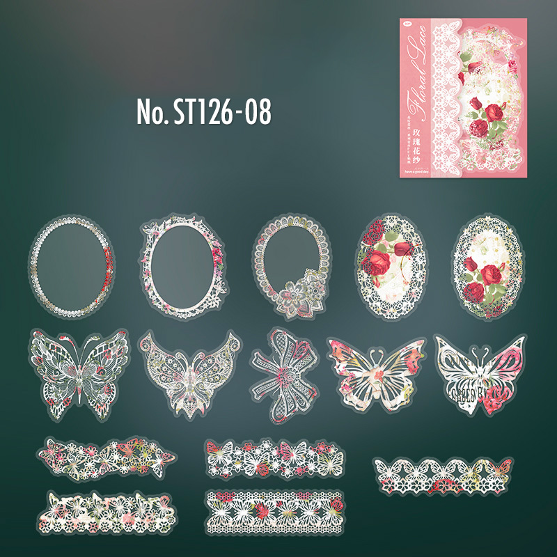 コラージュ 素材 シール レース フレーム ジャンクジャーナル