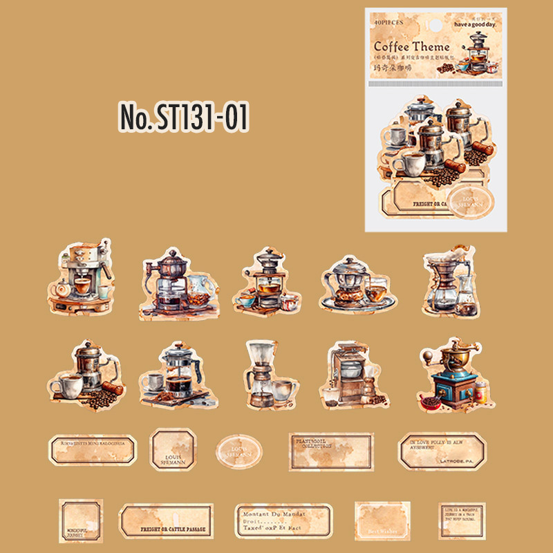 コラージュ 素材 シール 珈琲 コーヒー 染め タグ ジャンクジャーナル