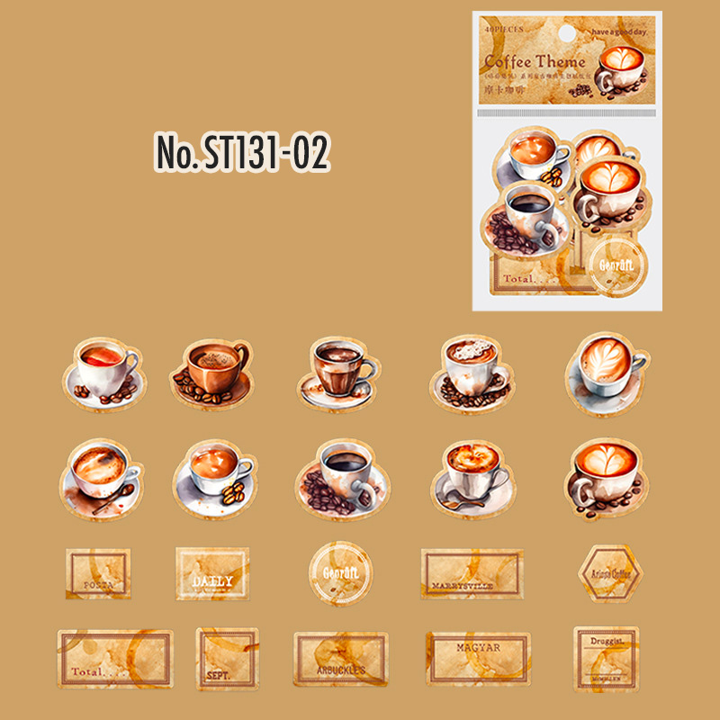 コラージュ 素材 シール 珈琲 コーヒー 染め タグ ジャンクジャーナル