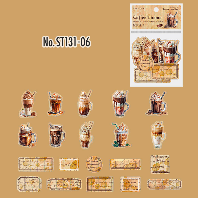 コラージュ 素材 シール 珈琲 コーヒー 染め タグ ジャンクジャーナル