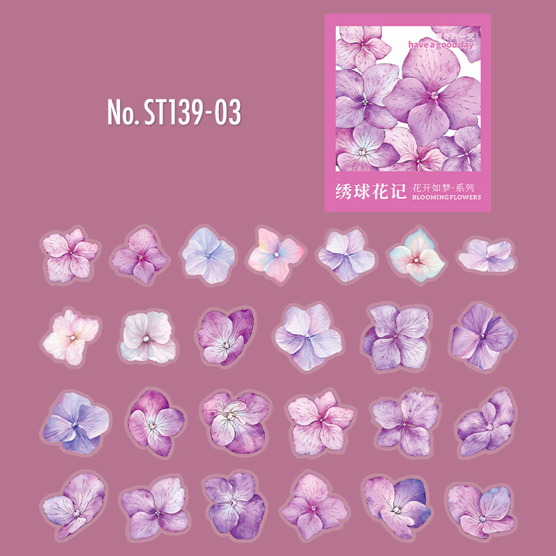 コラージュ 素材 シール 花 フラワー 紫陽花 アジサイ ジャンク