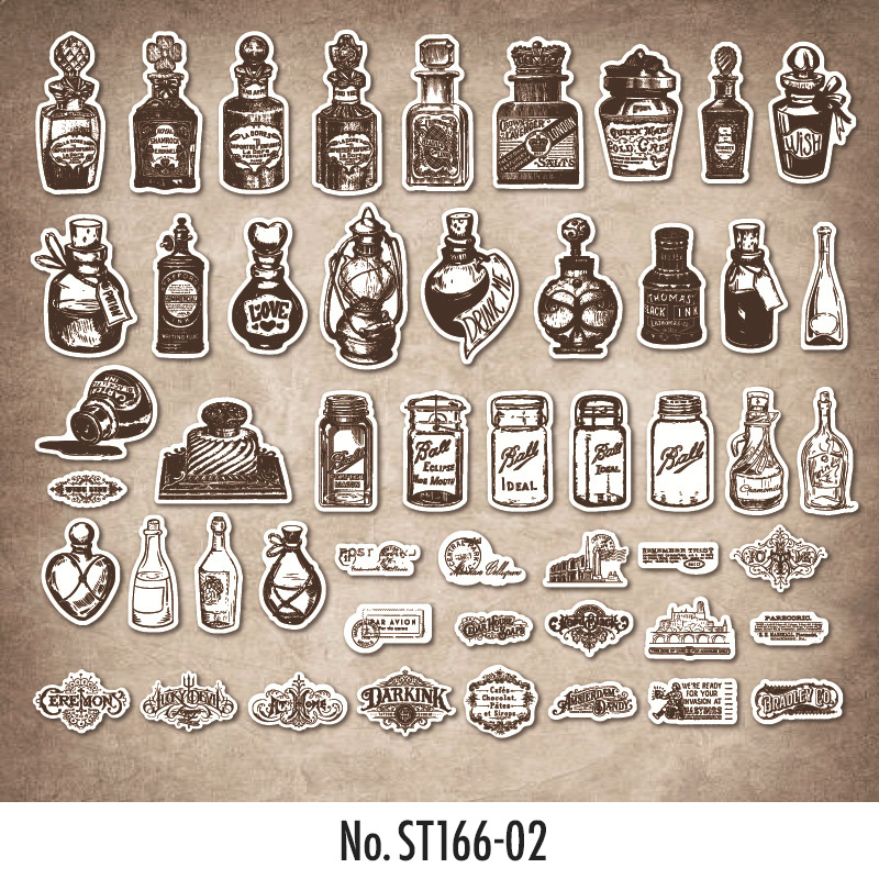 コラージュ 素材 シール モノクロ イラスト ジャンクジャーナル