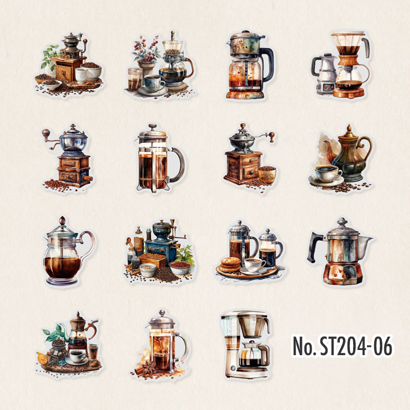 コラージュ素材 ロールシール 喫茶店 レトロステッカー