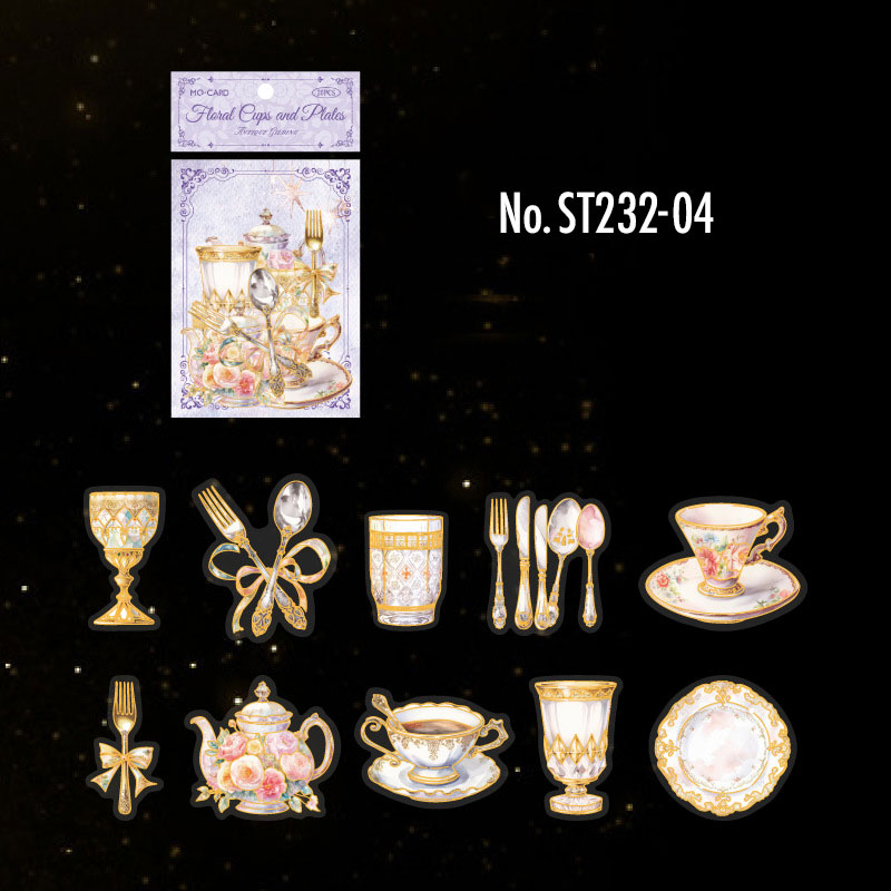 コラージュ 素材 シール 小物 シャンデリア きのこ 食器 ジャンク