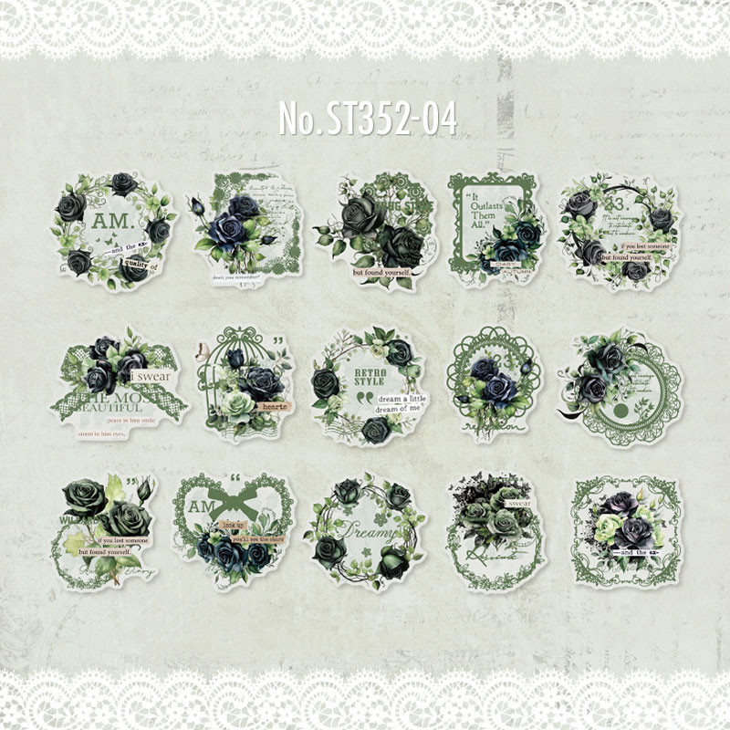 コラージュ 素材 シール バラ ローズ 紫陽花 アジサイ 花 ジャンク