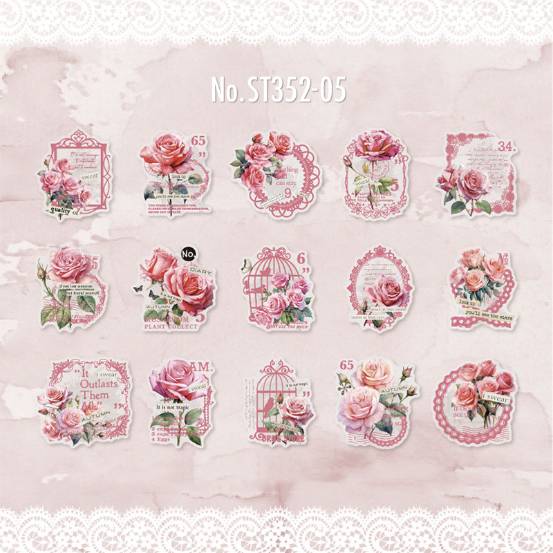 コラージュ 素材 シール バラ ローズ 紫陽花 アジサイ 花 ジャンク