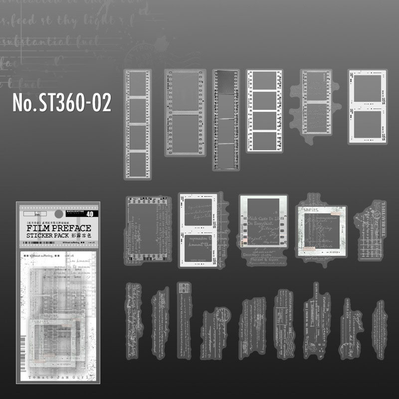 コラージュ 素材 シール カメラ ネガ フィルム 写真 英字 ジャンク