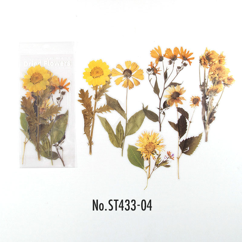 コラージュ 素材 シール 花 ドライフラワー 押し花 バラ 薔薇 ジャンク