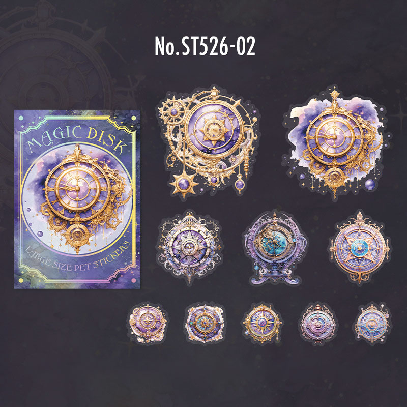 コラージュ 素材 シール 魔法 宇宙 コンパス 方位磁針 月 星 懐中時計