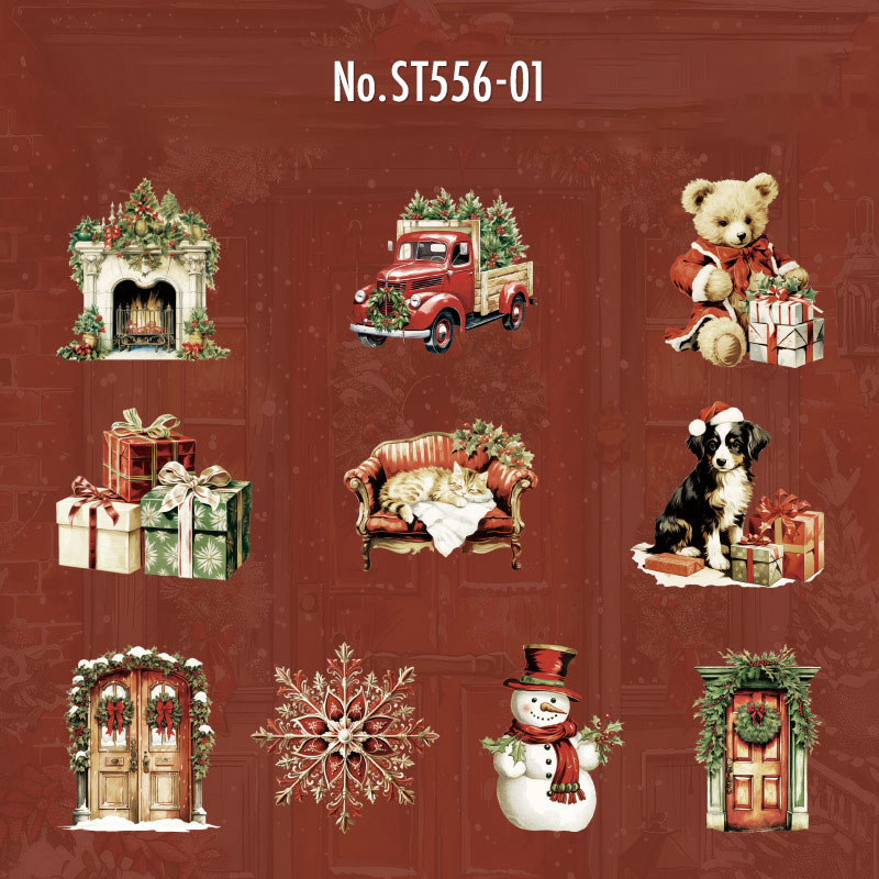 コラージュ 素材 シール クリスマス ツリー リース ケーキ