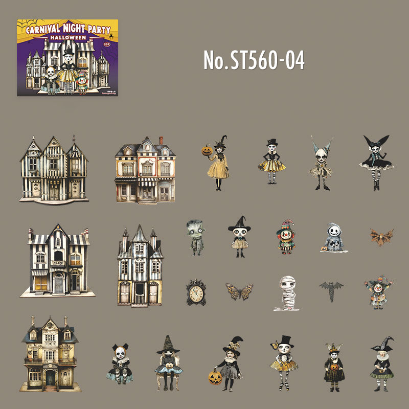 コラージュ 素材 シール ハロウィン お化け カボチャ 女の子 仮装 手帳