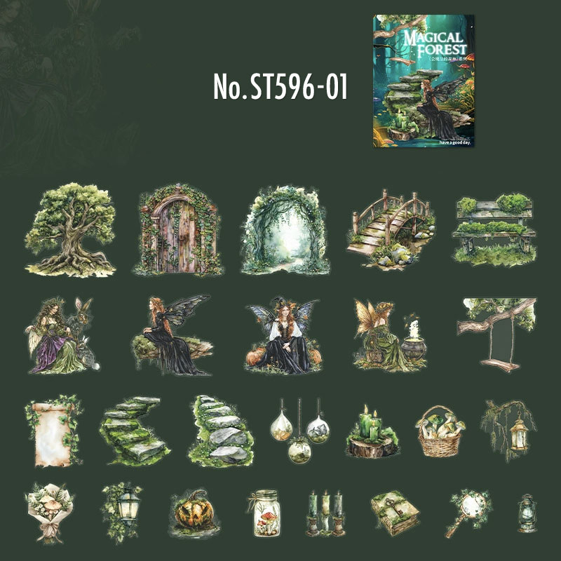 コラージュ 素材 シール 妖精 魔法使い 魔女 お化け ゴースト 骸骨