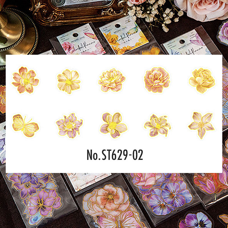 コラージュ素材 箔押しコラージュステッカー 箔押し クリアシール 額縁 枠 フレーム シール 海外ステッカー レトロ