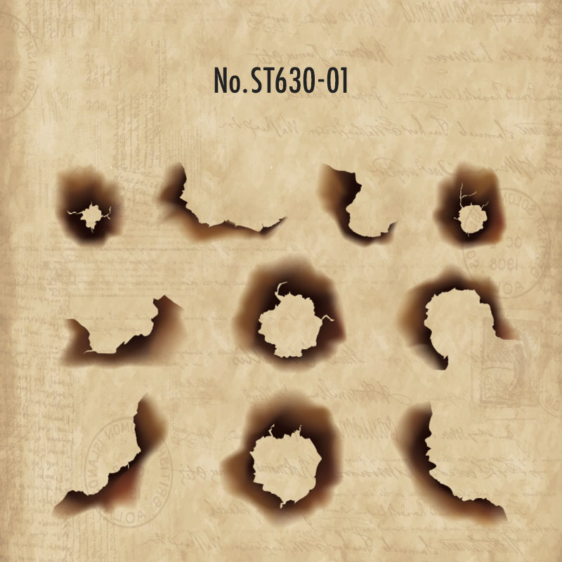 コラージュ 素材 シール 燃え跡 火 炎 燃える 焦げ コゲ 焼け跡