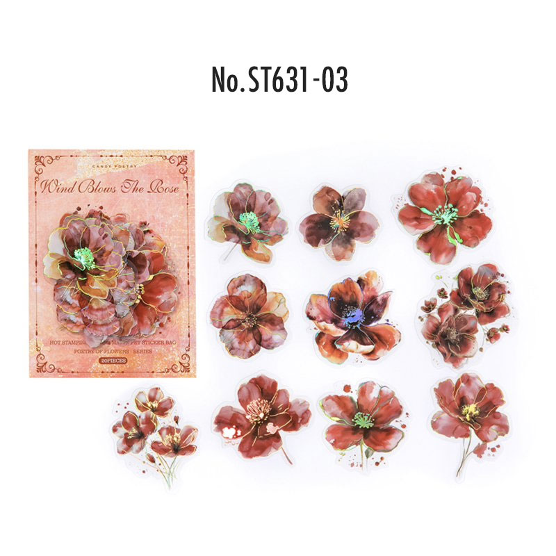 コラージュ 素材 シール 花 桜 梅 桃 青い花 フラワー ジャンク