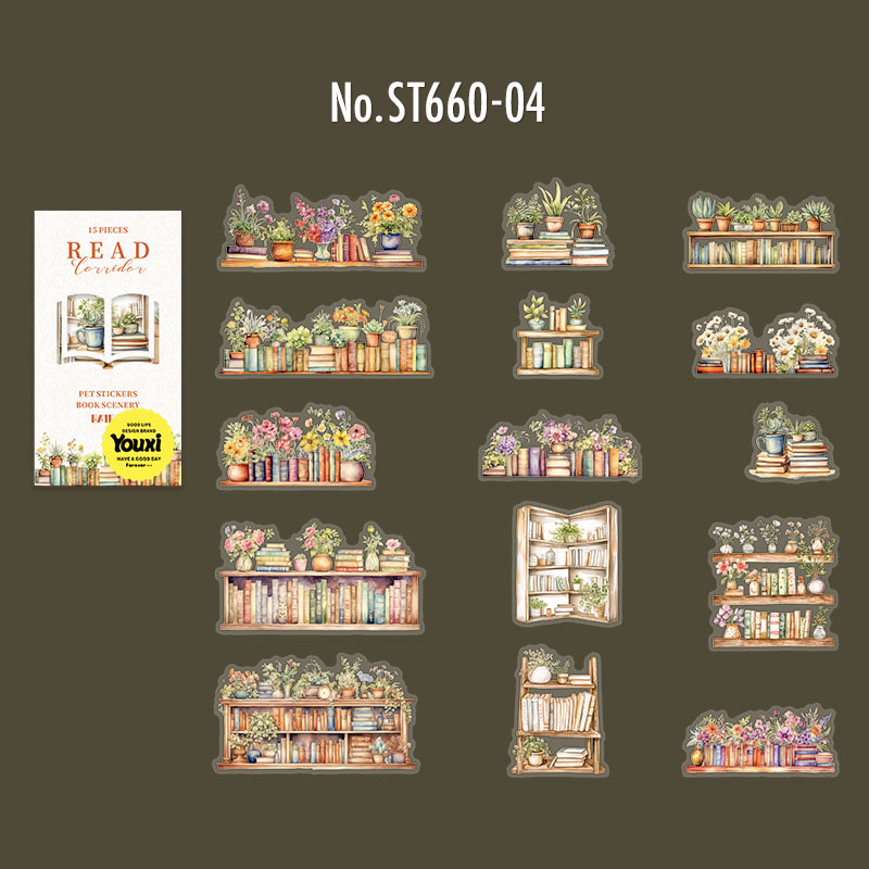 ST660 本棚 図書館 本 書斎 読書 猫 インテリア コラージュ素材