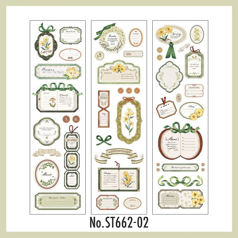 ST662 リボン テープ 装飾 飾り クリップ タグ ラベル PET コラージュ