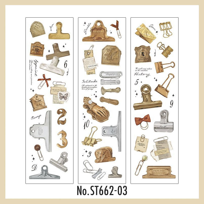 ST662 リボン テープ 装飾 飾り クリップ タグ ラベル PET コラージュ