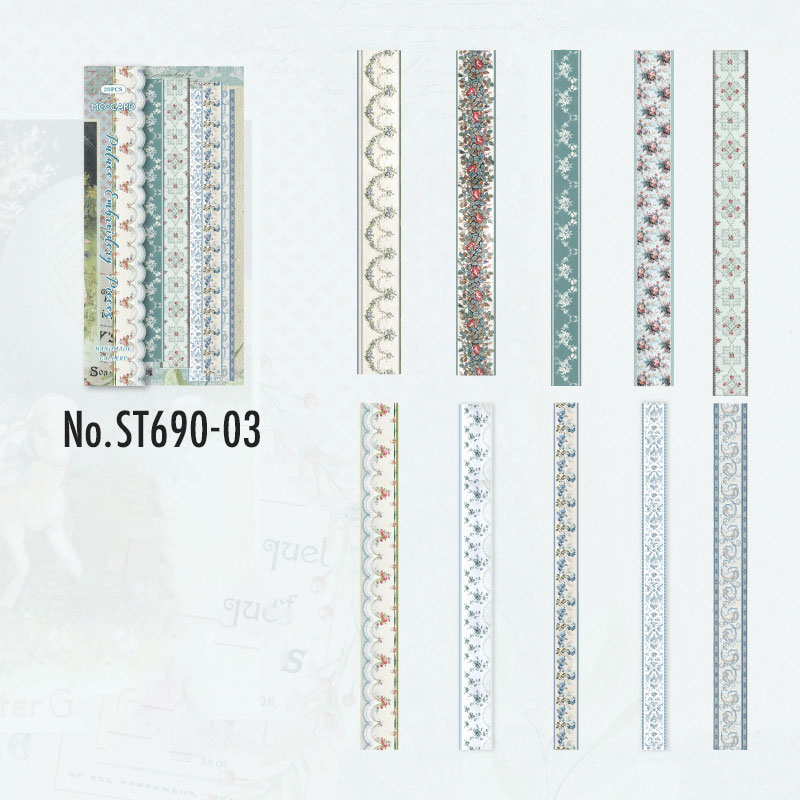 ST690 リボン 刺繍 レース 布テープ 花柄 裁縫 洋裁 コラージュ素材