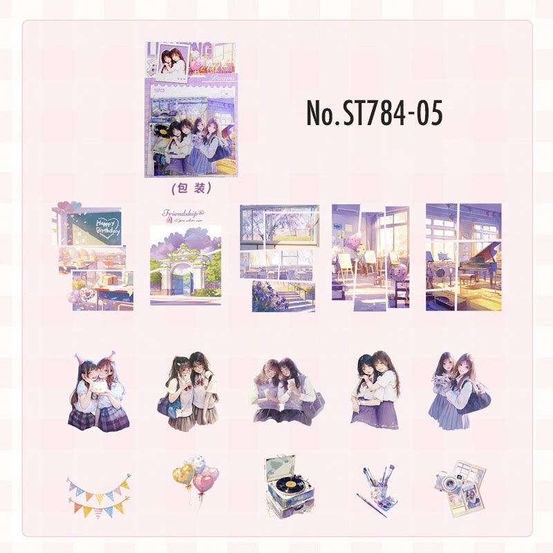 ST784 人物 女性 女の子 学校 部活 勉強 制服 高校生 コラージュ素材