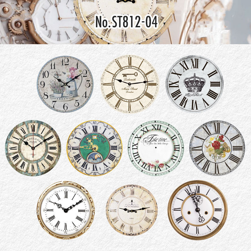 ST812 時計 文字盤 レトロ アンティーク ヴィンテージ コラージュ素材