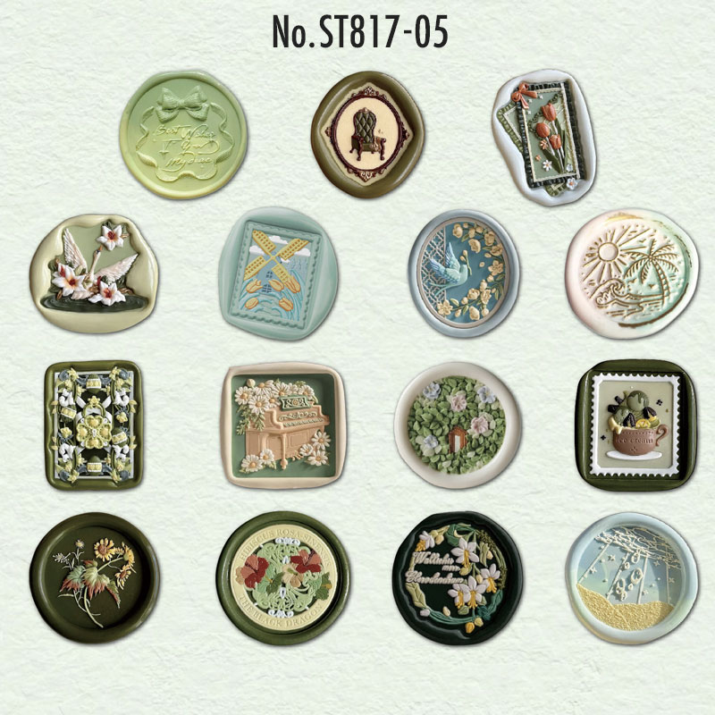 ST817 シーリングスタンプ シール 封蝋 手紙 コラージュ素材