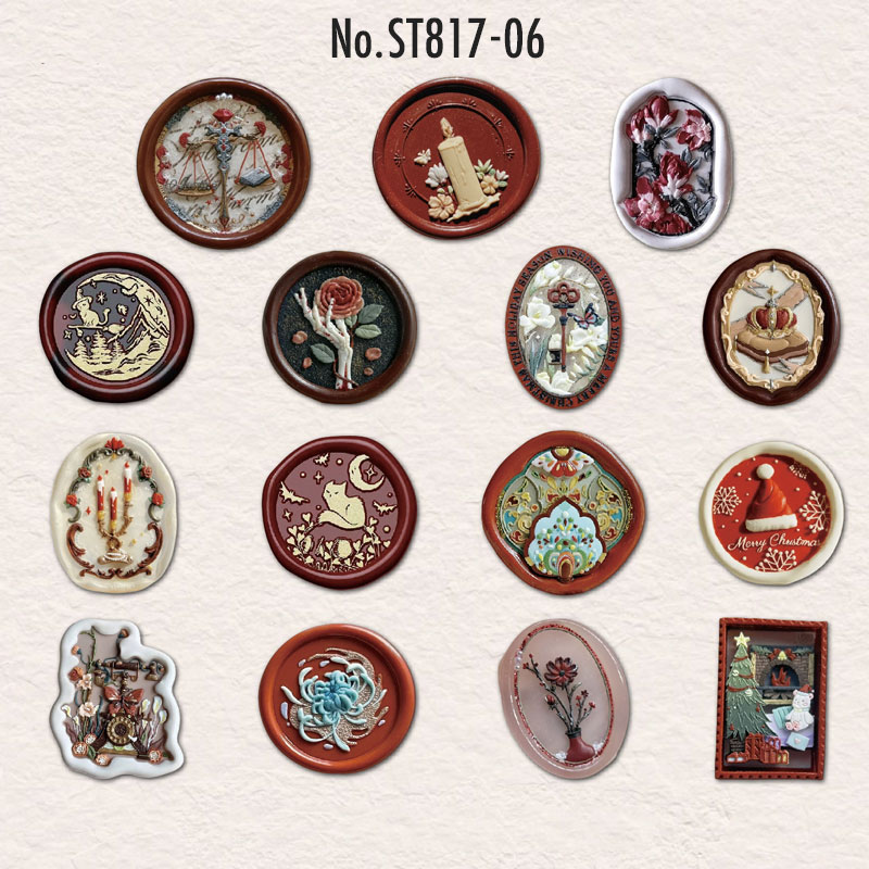 ST817 シーリングスタンプ シール 封蝋 手紙 コラージュ素材
