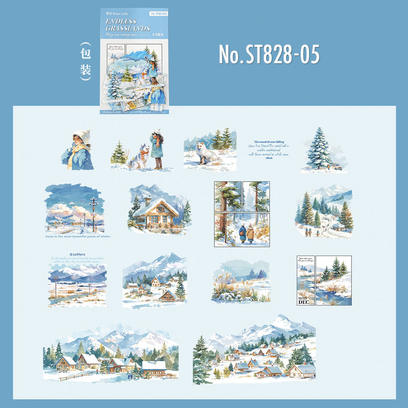 ST828 四季 風景 自然 季節 春夏秋冬 桜 紅葉 夏山 雪山 夜空