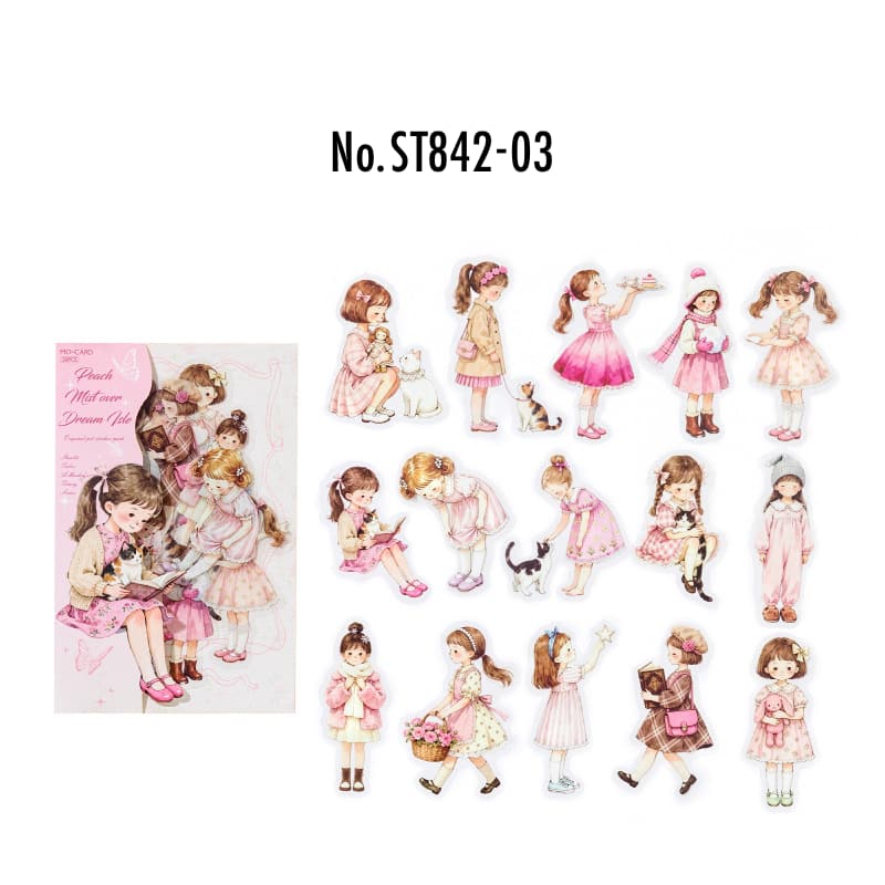 ST842 人物シール 子供 女の子 女性 コラージュ素材 コラージュ シール