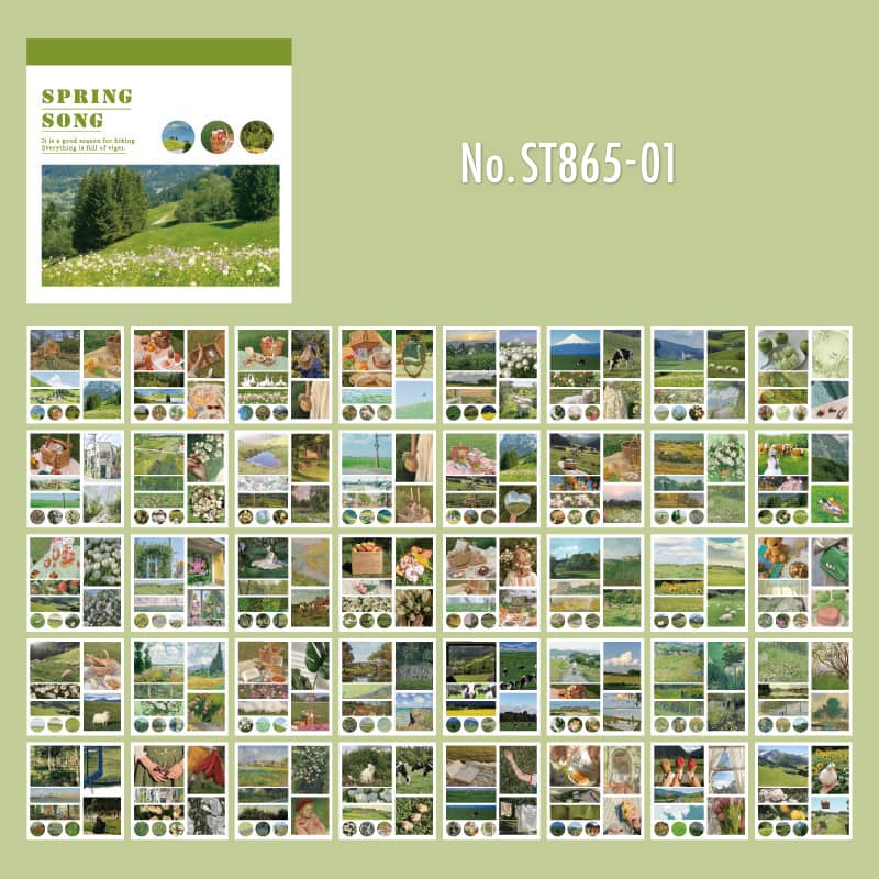ST865 景色 風景 写真 絵画 シールブック コラージュ素材 コラージュ