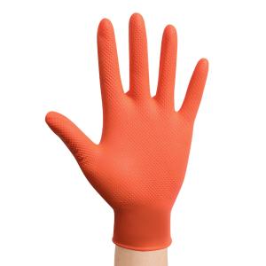 ＼最大40％OFFクーポン／ ニトリル手袋 100枚 ブラック オレンジ 極厚 使い捨て手袋 強力グ...