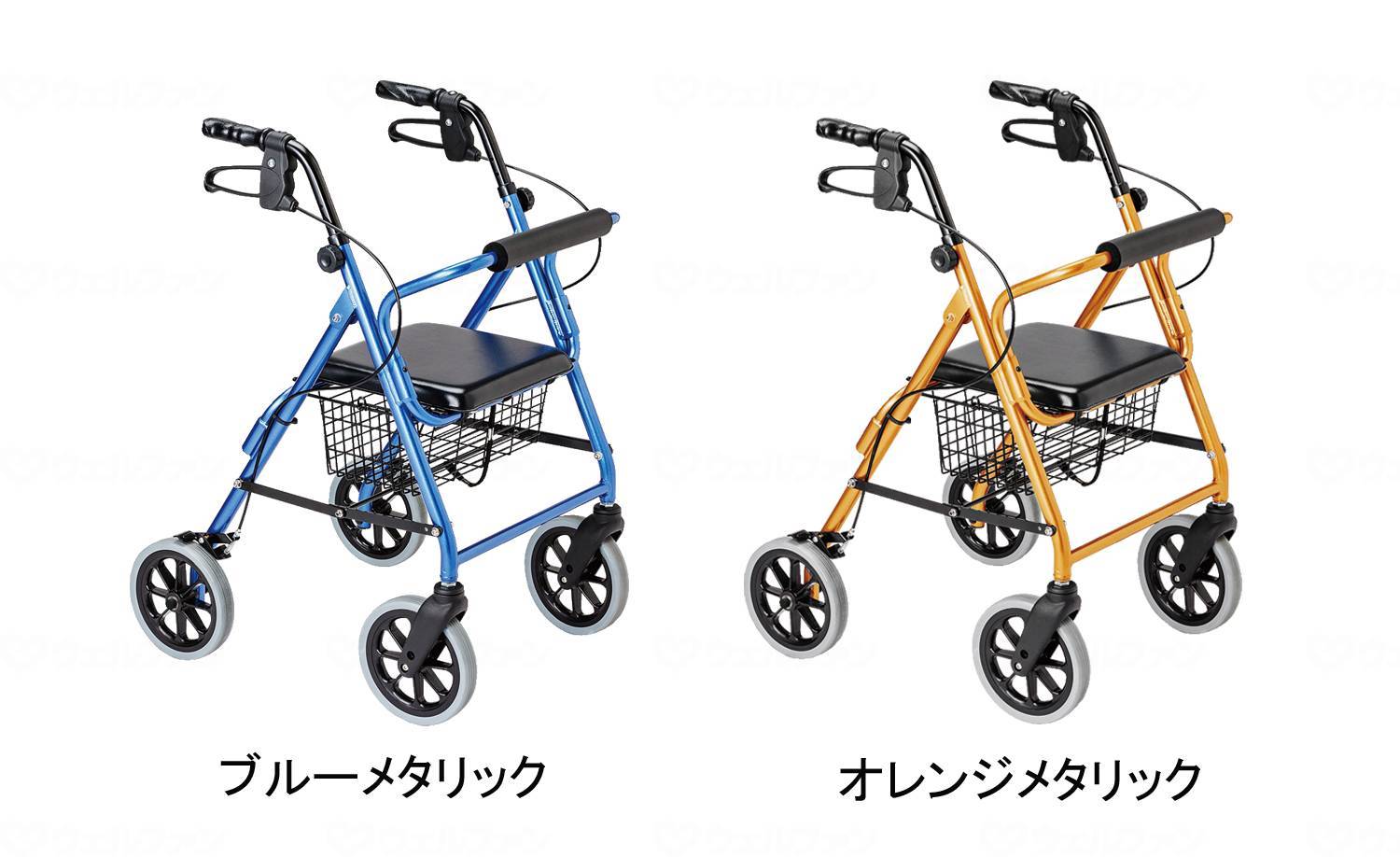 ハッピーⅡ NB 竹虎 歩行車 歩行器 介護用品 ブルーメタリック 歩行車ハッピーⅡトール ダークグレーメタリック ｜ シルバー