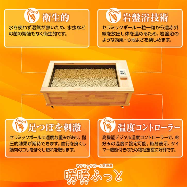 セラミック足湯 暖暖ふっと 2人用 / D-2 SoL セラミックボール 足温器