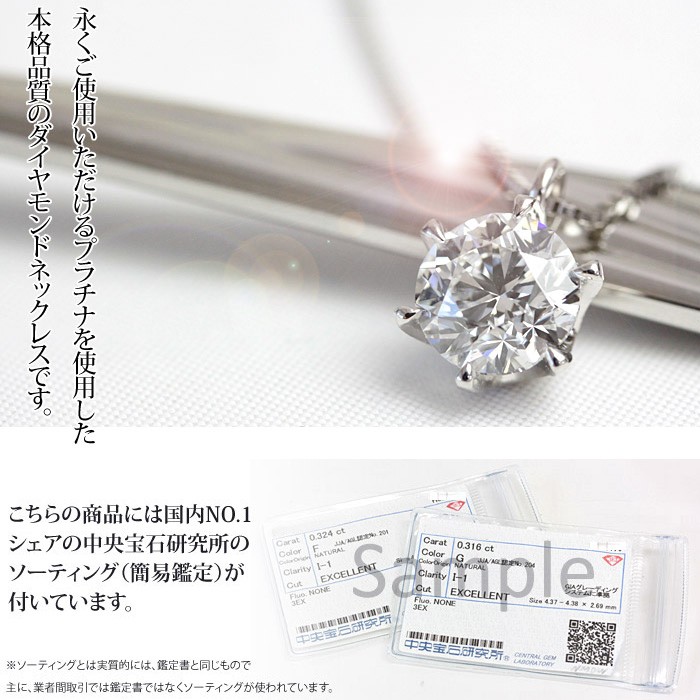 ダイヤネックレス プラチナ ダイヤモンド 1.1カラット F-Gカラー、I1