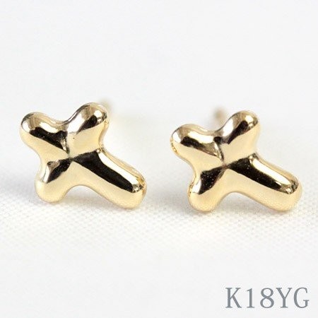 ピアス レディース 18k K18 18金 ゴールド セカンドピアス クロス