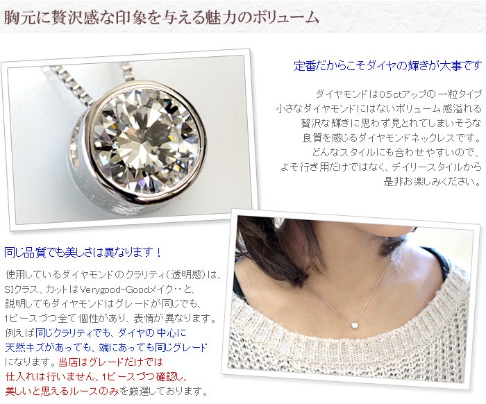 ダイヤモンド ダイヤ ネックレス 一粒 レディース 18金 18k K18