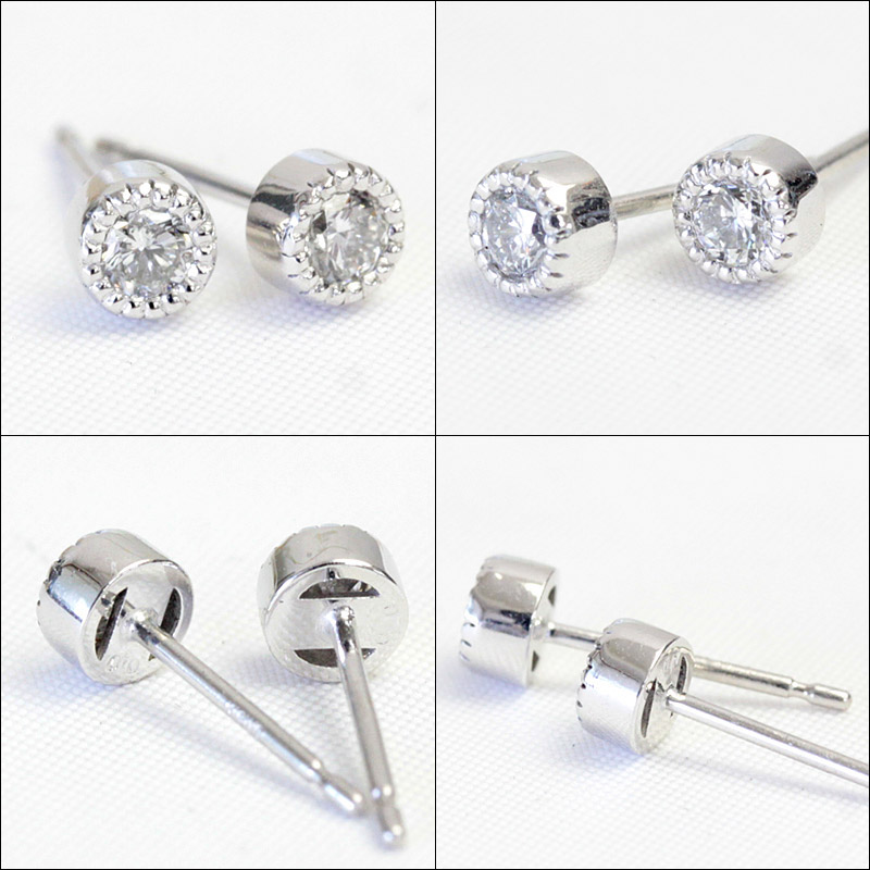 ダイヤモンドピアス レディース 一粒 18金 18k K18 ゴールド 0.2