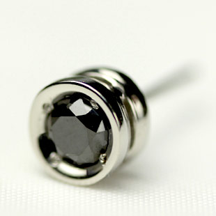 ピアス ダイヤピアス ブラックダイヤ 18金 18k K18 メンズピアス 0.5