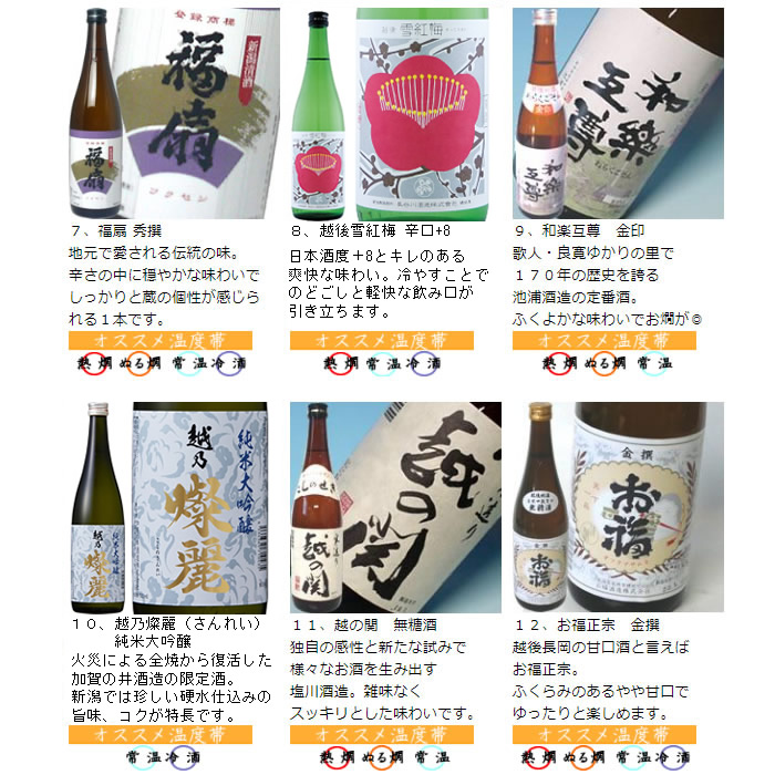 朝日山 日本酒 飲み比べ セット 新潟清酒 720ml 12本 4合瓶 福袋