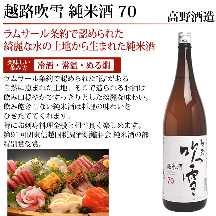 日本酒　越路吹雪70