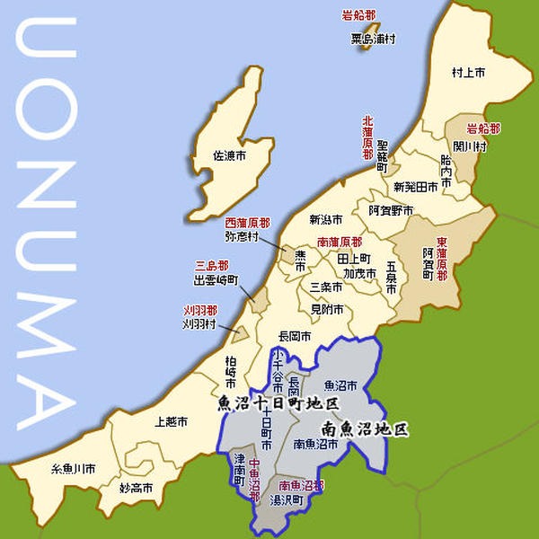 魚沼産コシヒカリ地域