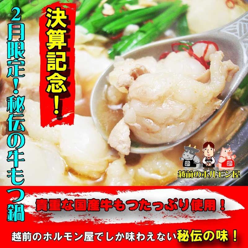 送料無料 専門店秘伝の味 牛もつ鍋お試しセット 2〜3人前 お一人様３セット限り :g-otamesinabe:越前のホルモン屋 - 通販 -  Yahoo!ショッピング