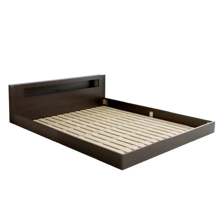ベッド 低床 ロータイプ すのこ 木製 コンパクト 宮付き シンプル モダン フロアベッド クイーン フレームのみ