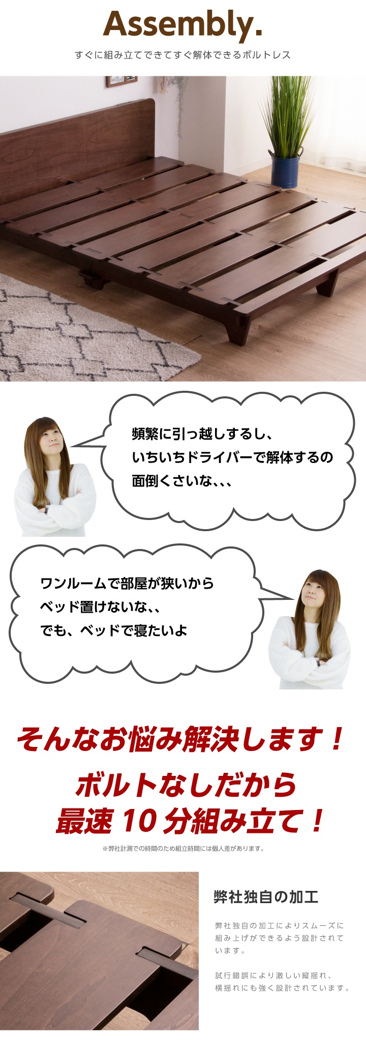 ベッド クイーンベッド フレームのみ クイーン ベッドフレーム