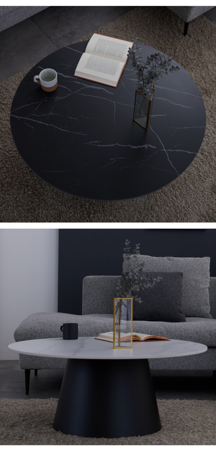 【8月お値下げ・ヤマギワ購入】 黒大理石 センターテーブル オーバル型 センターテーブル 幅90 セラミック 丸型 円型 おしゃれ テーブル