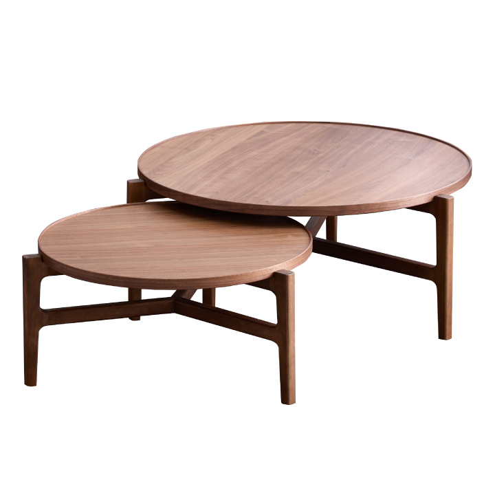 丸テーブル センターテーブル 90 70 セット おしゃれ 天然木 丸形 円型 ローテーブル｜eckagudepo｜03