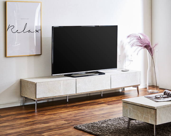 テレビ台 ローボード 180 テレビボード 大理石調 おしゃれ 完成品