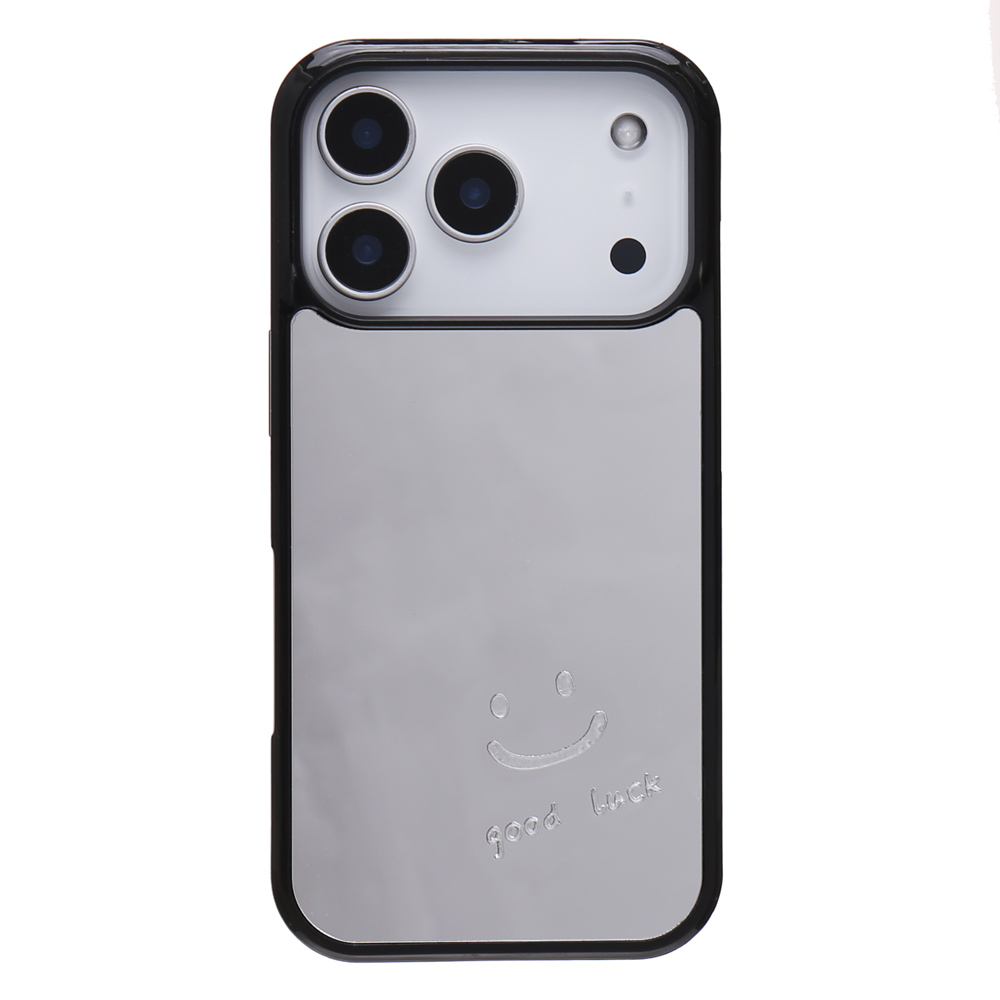 iPhone17e ケース MagSafe対応 16 15 14 ミラー 鏡付き スマイル ニコ